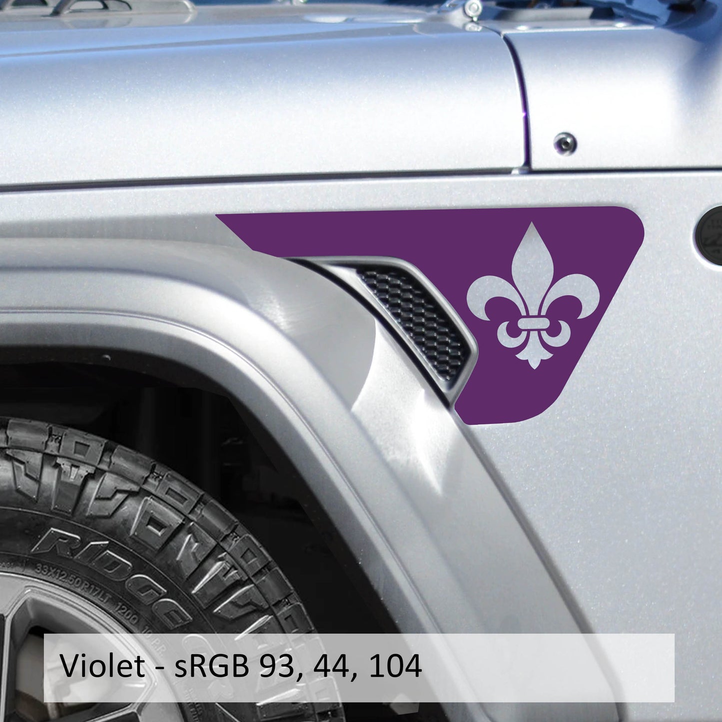 Fleur De Lis Fender Vent Vinyl Decal - Fits Jeep Wrangler JL/Jeep Gladiator JT 2018+