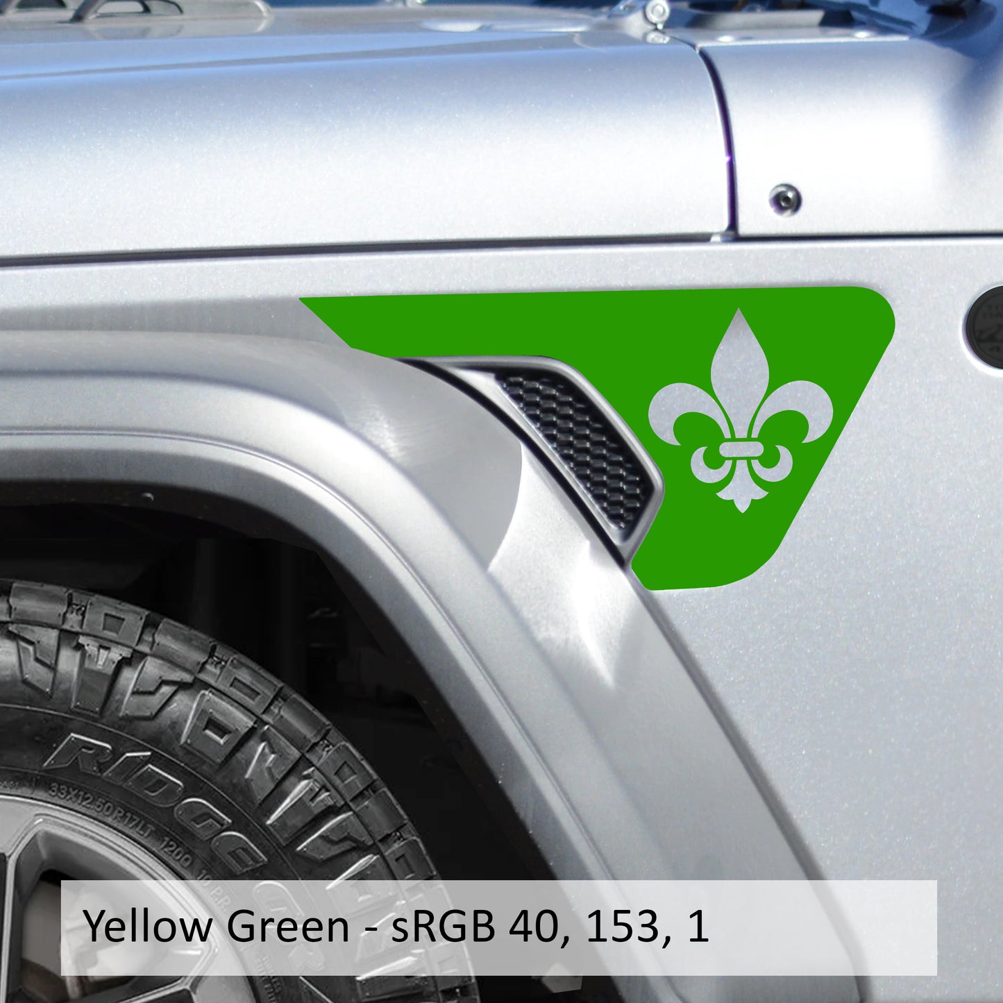 Fleur De Lis Fender Vent Vinyl Decal - Fits Jeep Wrangler JL/Jeep Gladiator JT 2018+