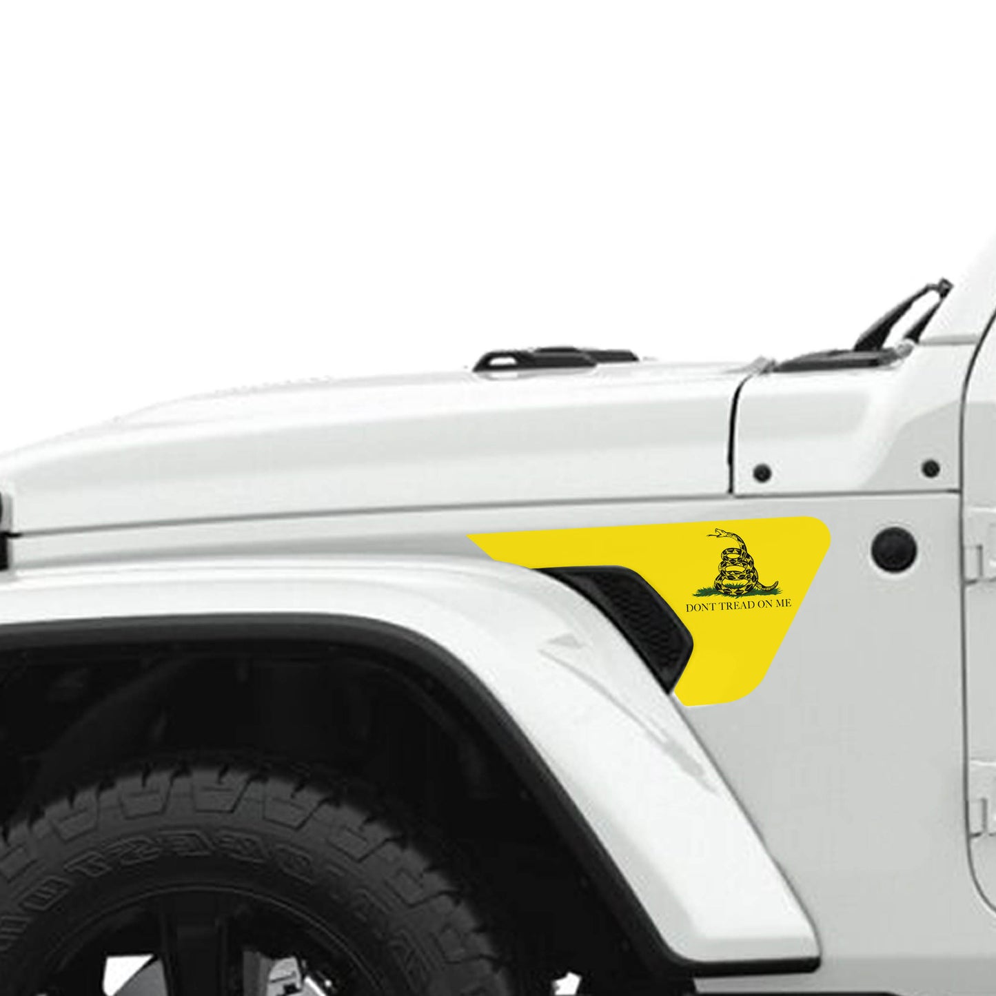 Gadsden Flag 2pc Vinyl Fender Decal - Fits Jeep Wrangler JL/Jeep Gladiator JT 2018+