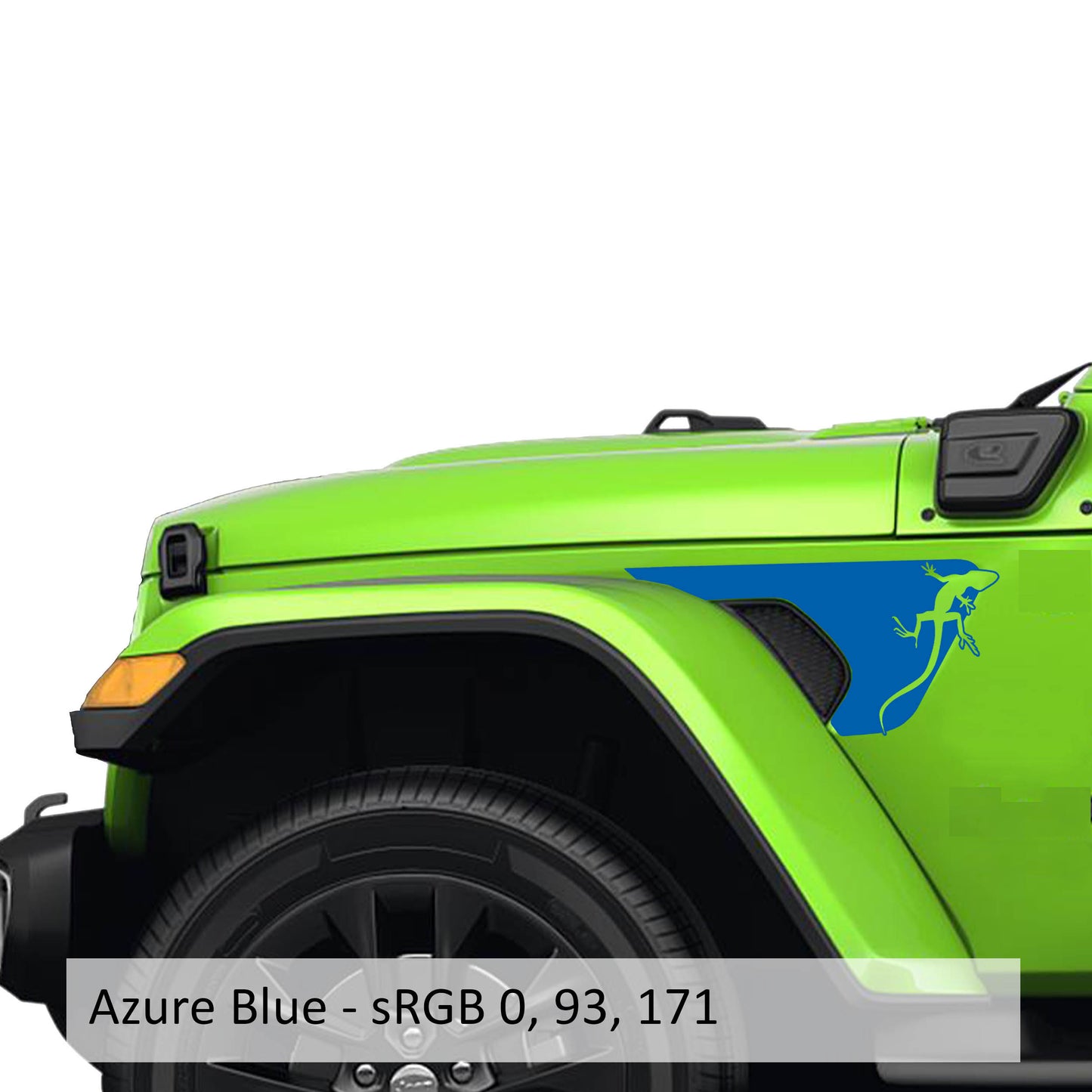 Climbing Gecko JL/JT Fender Vent Blackout Decal Pair - Fits Jeep Wrangler JL/Jeep Gladiator JT 2018 - 2025