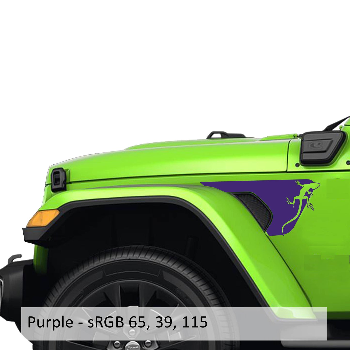 Climbing Gecko JL/JT Fender Vent Blackout Decal Pair - Fits Jeep Wrangler JL/Jeep Gladiator JT 2018 - 2025