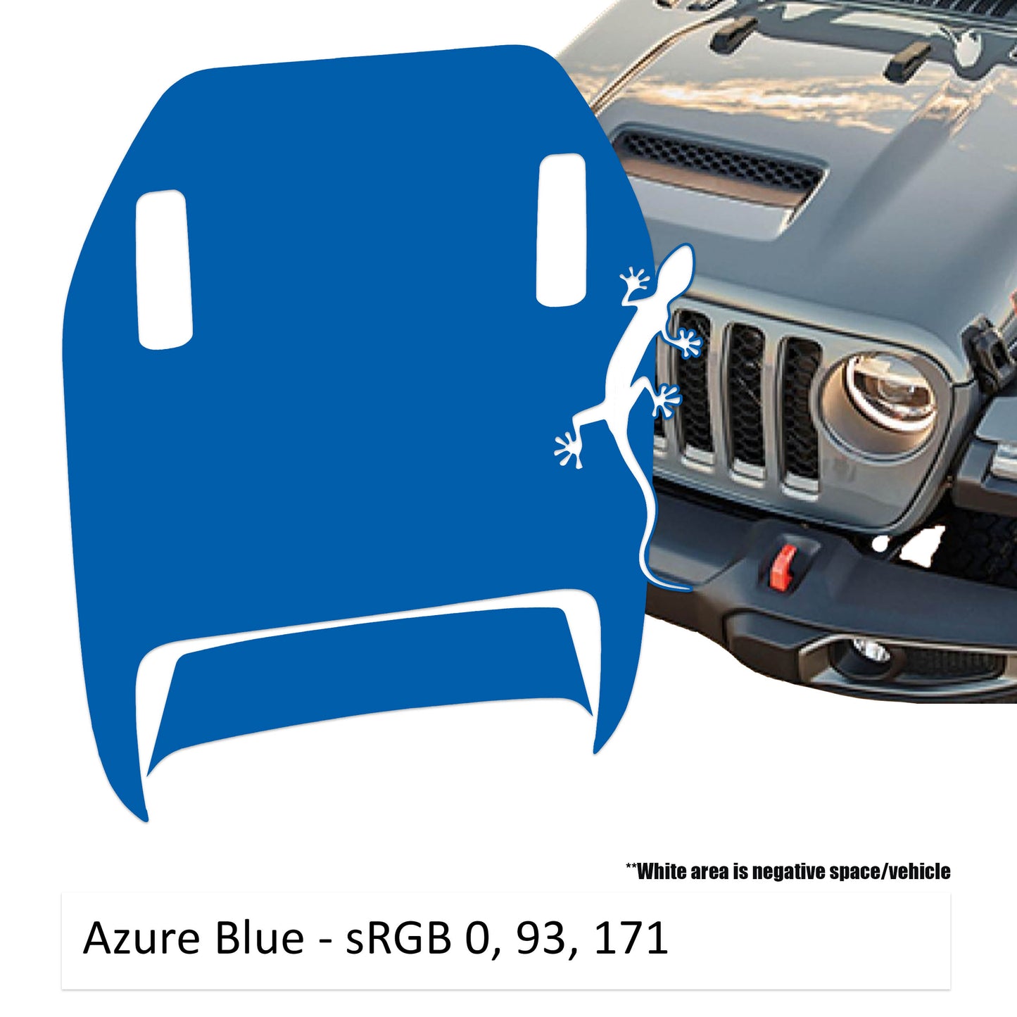 Crawling Gecko Lizard Clawed Foot Hood Decal - Fits 2018+ Wrangler JL 392 Gladiator JT Mojave