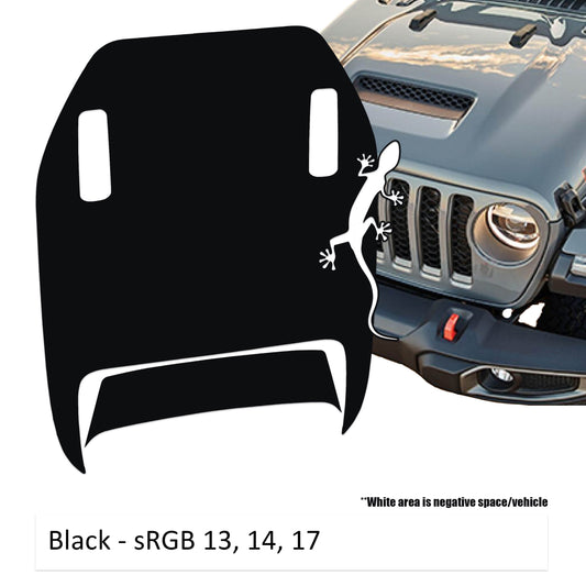 Crawling Gecko Lizard Clawed Foot Hood Decal - Fits 2018+ Wrangler JL 392 Gladiator JT Mojave