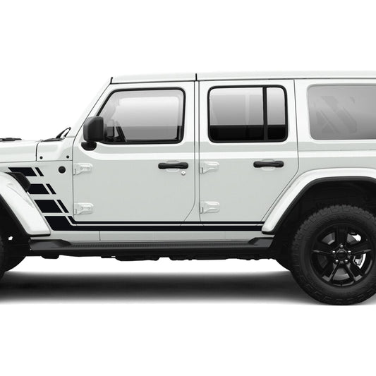 Geometric Double Body Lines Graphic Kit - Fits Jeep Wrangler JLU 4 Door 2018+