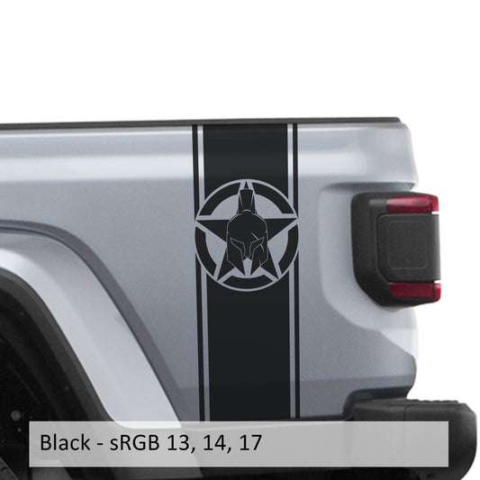 Gladiator Alpha Romeo Star Bedside Stripe Graphic Decal Set - Fits Jeep Wrangler JL/Jeep Gladiator JT 2018+