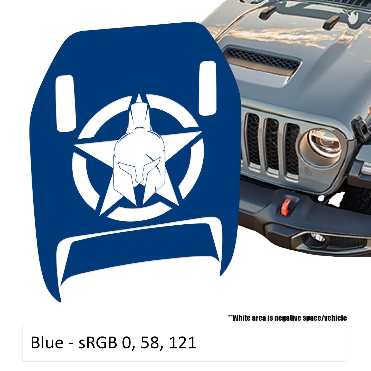 Gladiator Alpha Romeo Star Clawed Foot Hood Decal - Fits 2018+ Wrangler JL 392 Gladiator JT Mojave