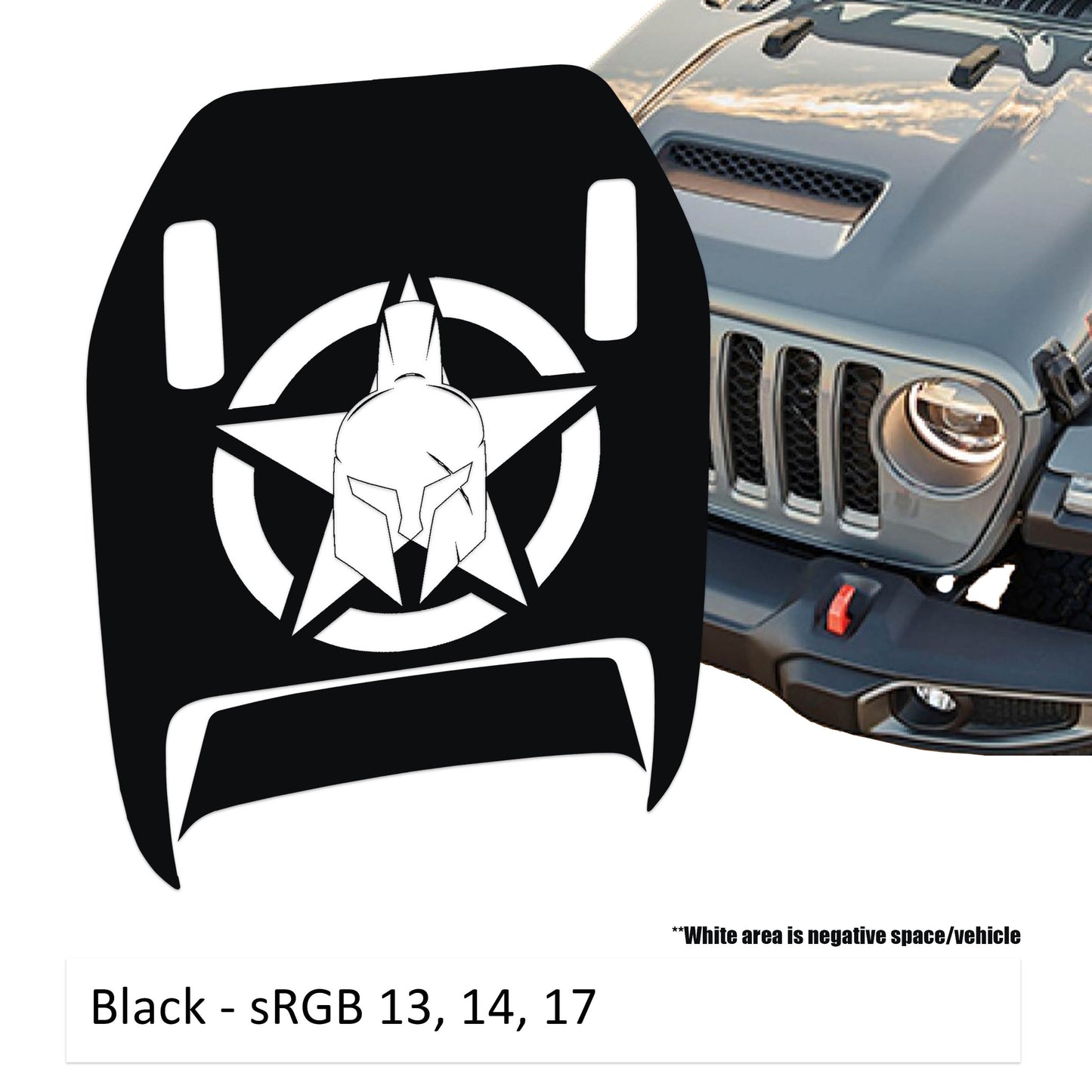 Gladiator Alpha Romeo Star Clawed Foot Hood Decal - Fits 2018+ Wrangler JL 392 Gladiator JT Mojave