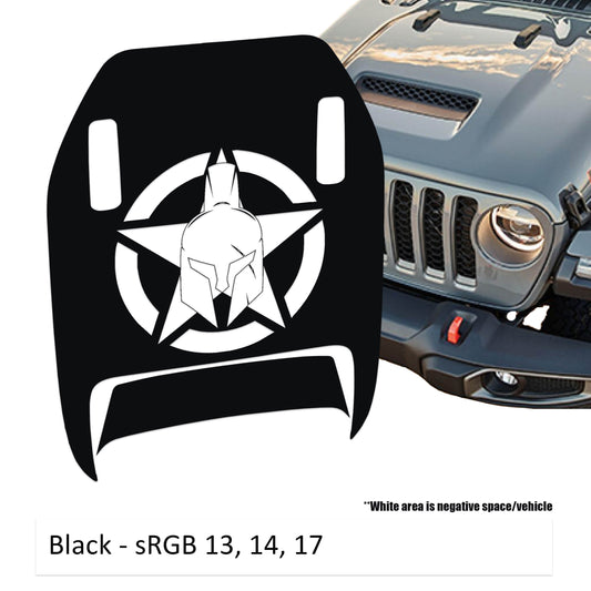 Gladiator Alpha Romeo Star Clawed Foot Hood Decal - Fits 2018+ Wrangler JL 392 Gladiator JT Mojave