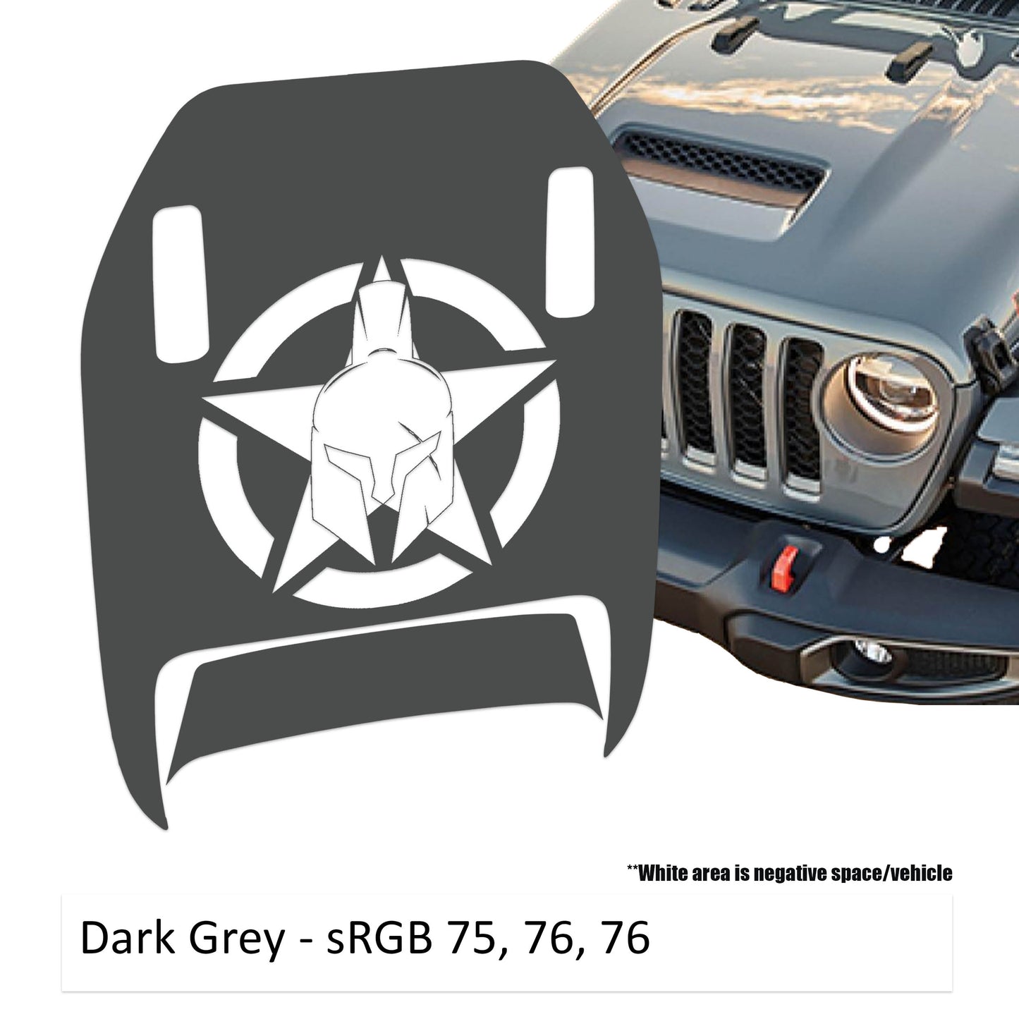 Gladiator Alpha Romeo Star Clawed Foot Hood Decal - Fits 2018+ Wrangler JL 392 Gladiator JT Mojave