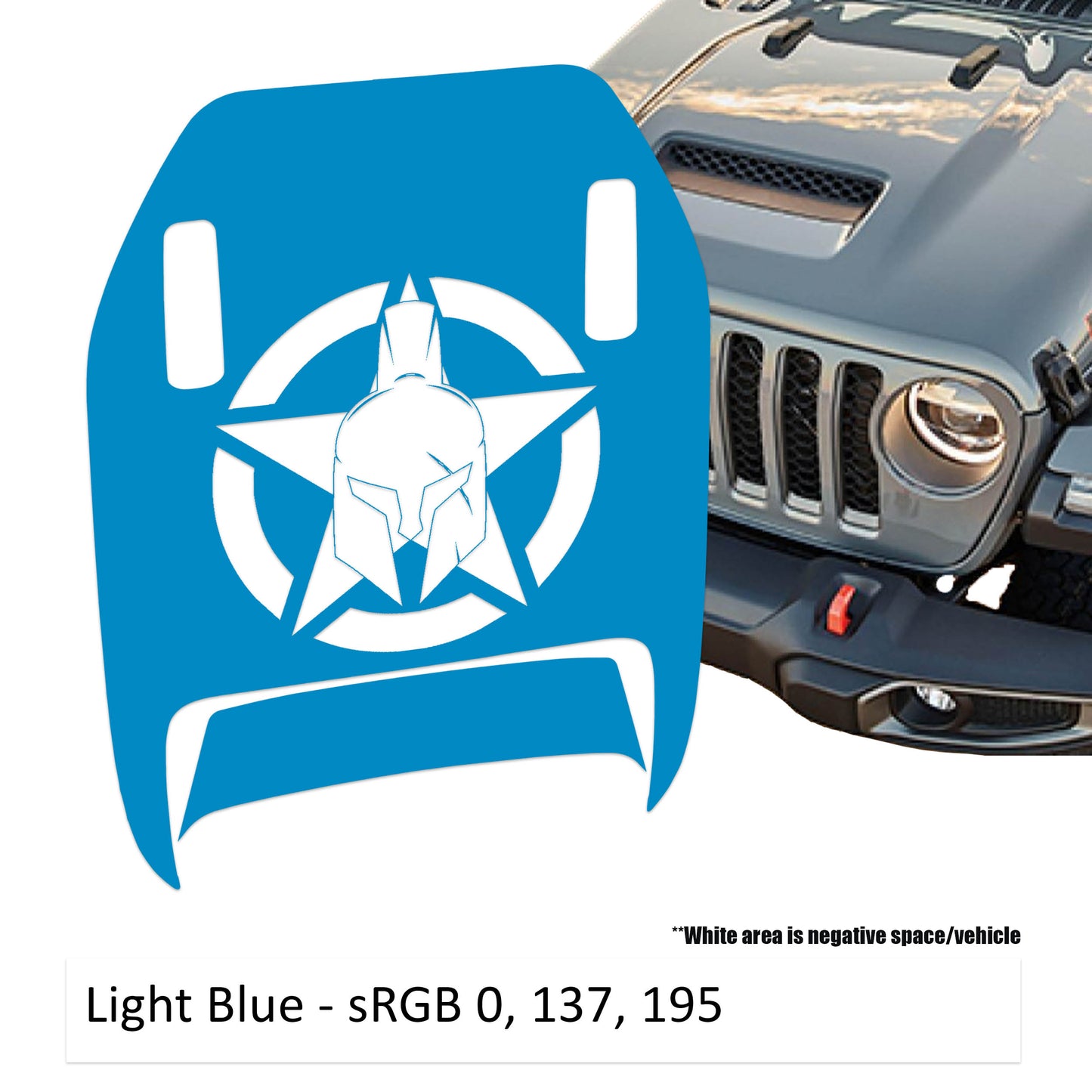 Gladiator Alpha Romeo Star Clawed Foot Hood Decal - Fits 2018+ Wrangler JL 392 Gladiator JT Mojave