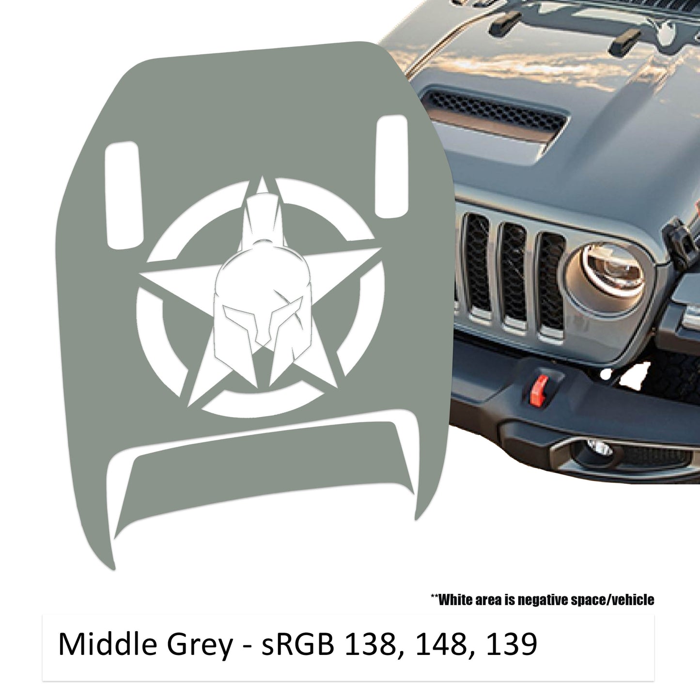 Gladiator Alpha Romeo Star Clawed Foot Hood Decal - Fits 2018+ Wrangler JL 392 Gladiator JT Mojave