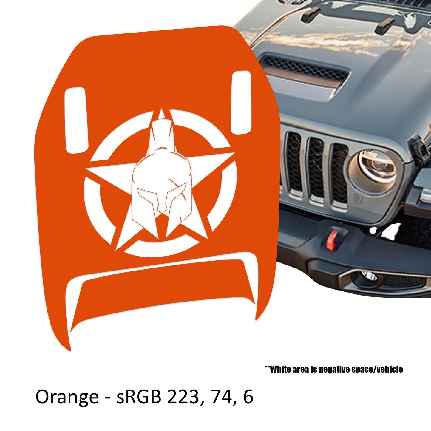 Gladiator Alpha Romeo Star Clawed Foot Hood Decal - Fits 2018+ Wrangler JL 392 Gladiator JT Mojave