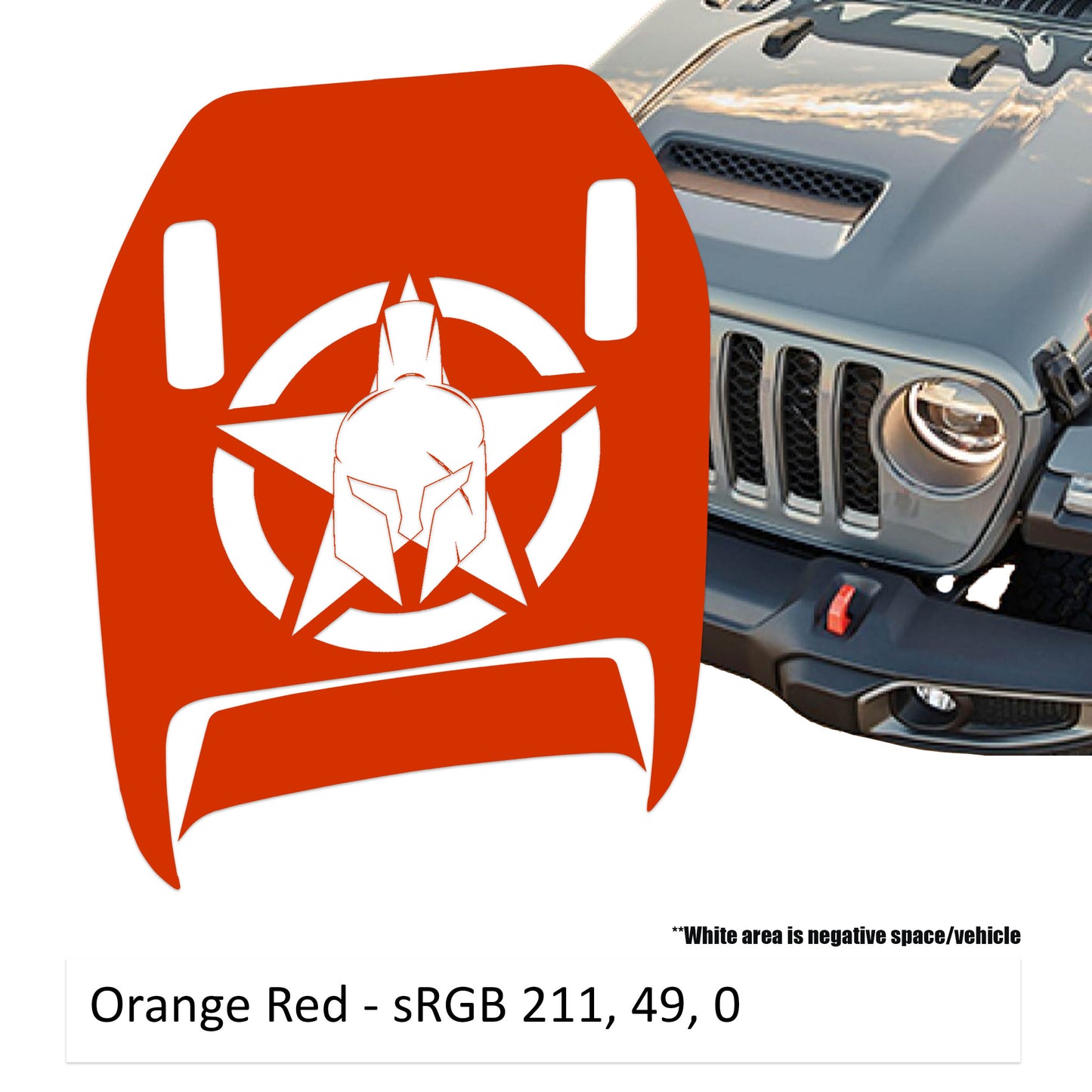 Gladiator Alpha Romeo Star Clawed Foot Hood Decal - Fits 2018+ Wrangler JL 392 Gladiator JT Mojave