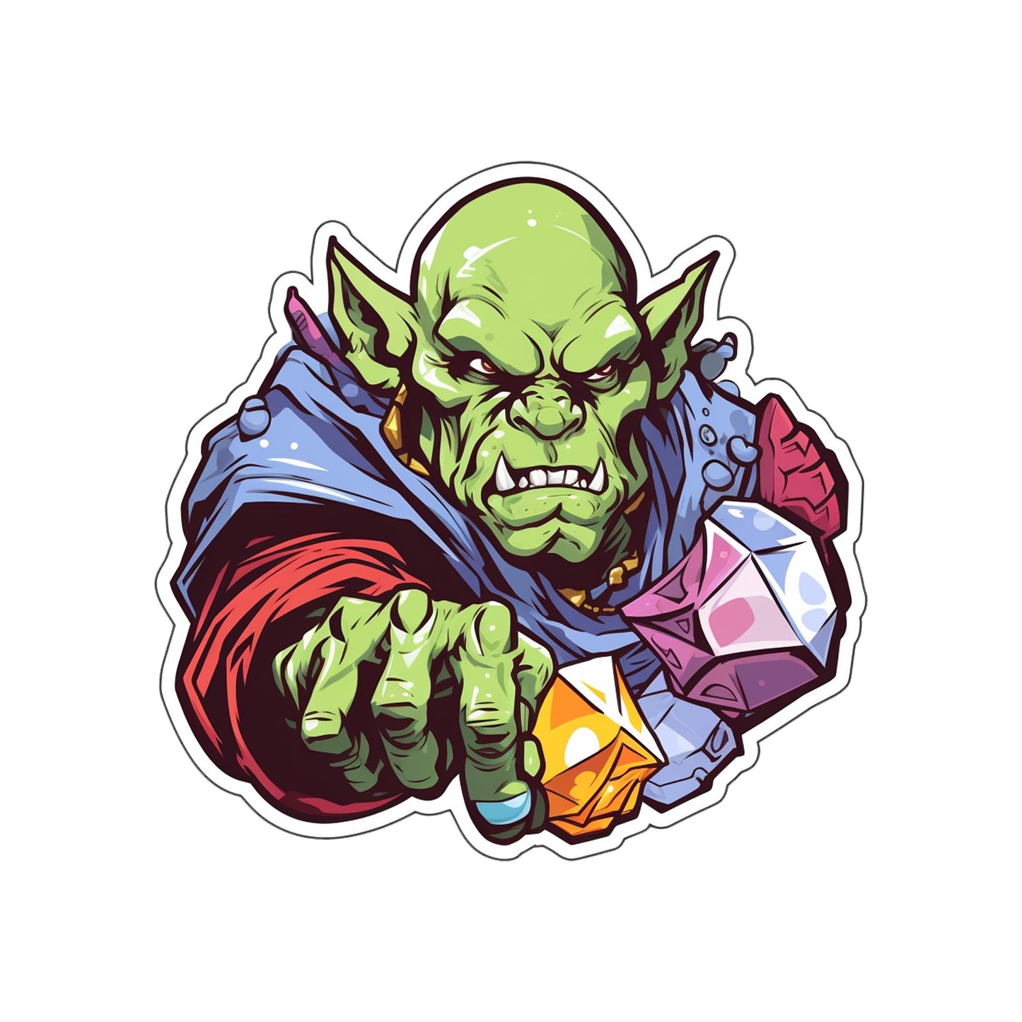 Goblin Lord Guarding Gems Vinyl Sticker