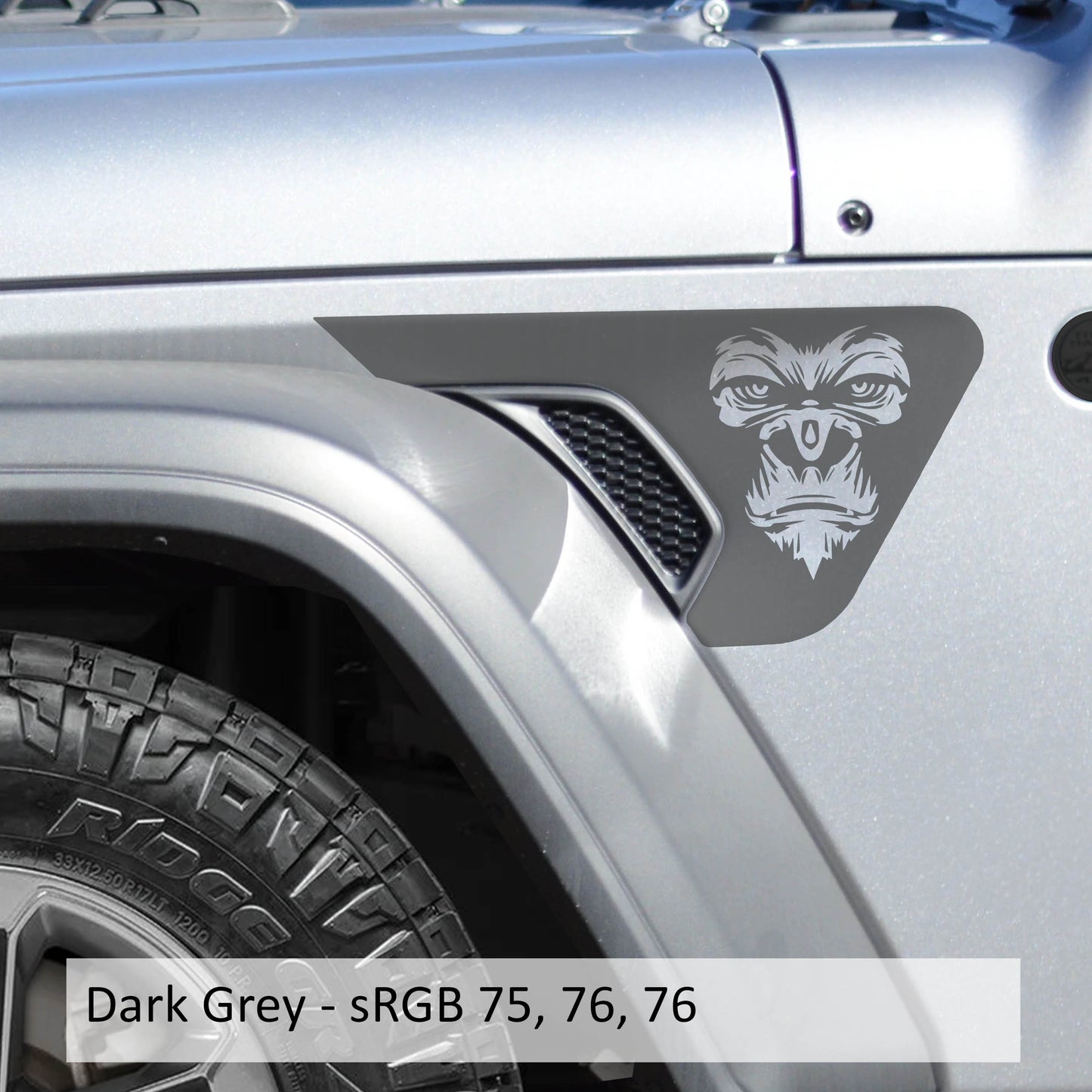 Gorilla Face Fender Vent Vinyl Decal - Fits Jeep Wrangler JL/Jeep Gladiator JT 2018+