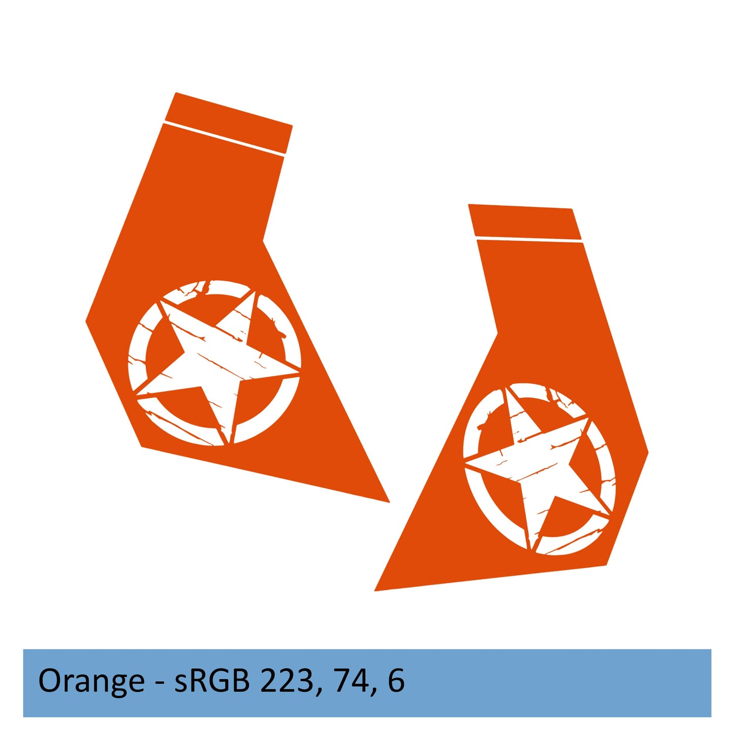 Distressed Alpha Romeo Star Bodyside Graphic Vinyl Decal for 20+ Gladiator JT