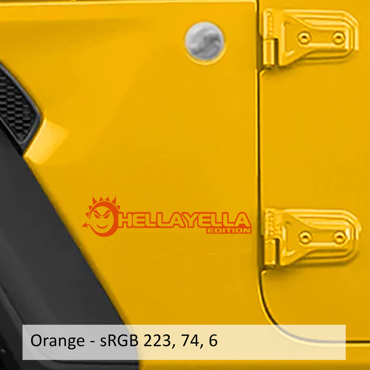 Hella Yella Edition Decal (Pair) - Fender Decals For Wrangler/Gladiator JL/JT