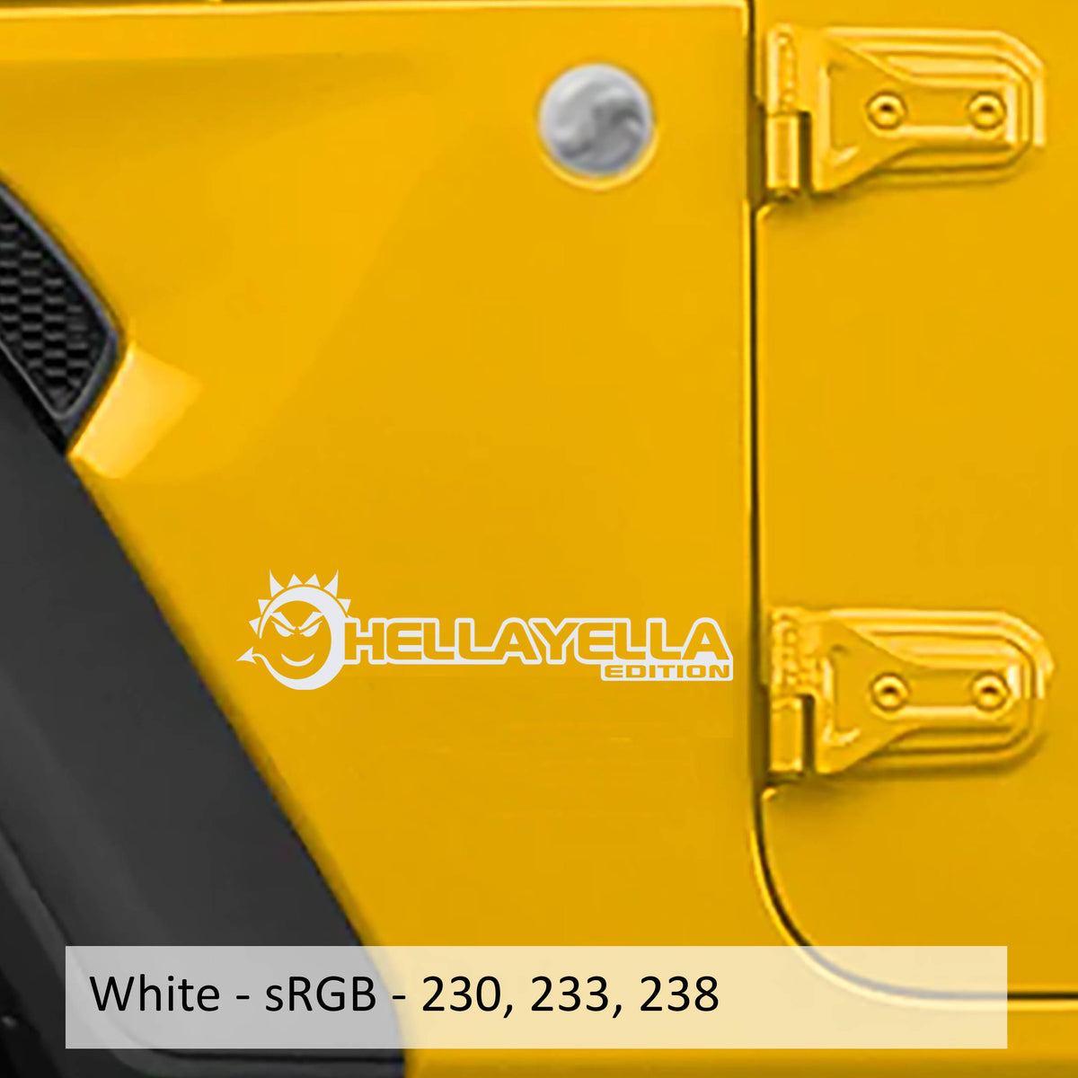 Hella Yella Edition Decal (Pair) - Fender Decals For Wrangler/Gladiator JL/JT