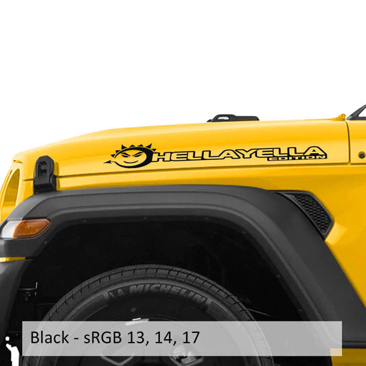 Hella Yella Edition Side Hood Decal Set (Pair)