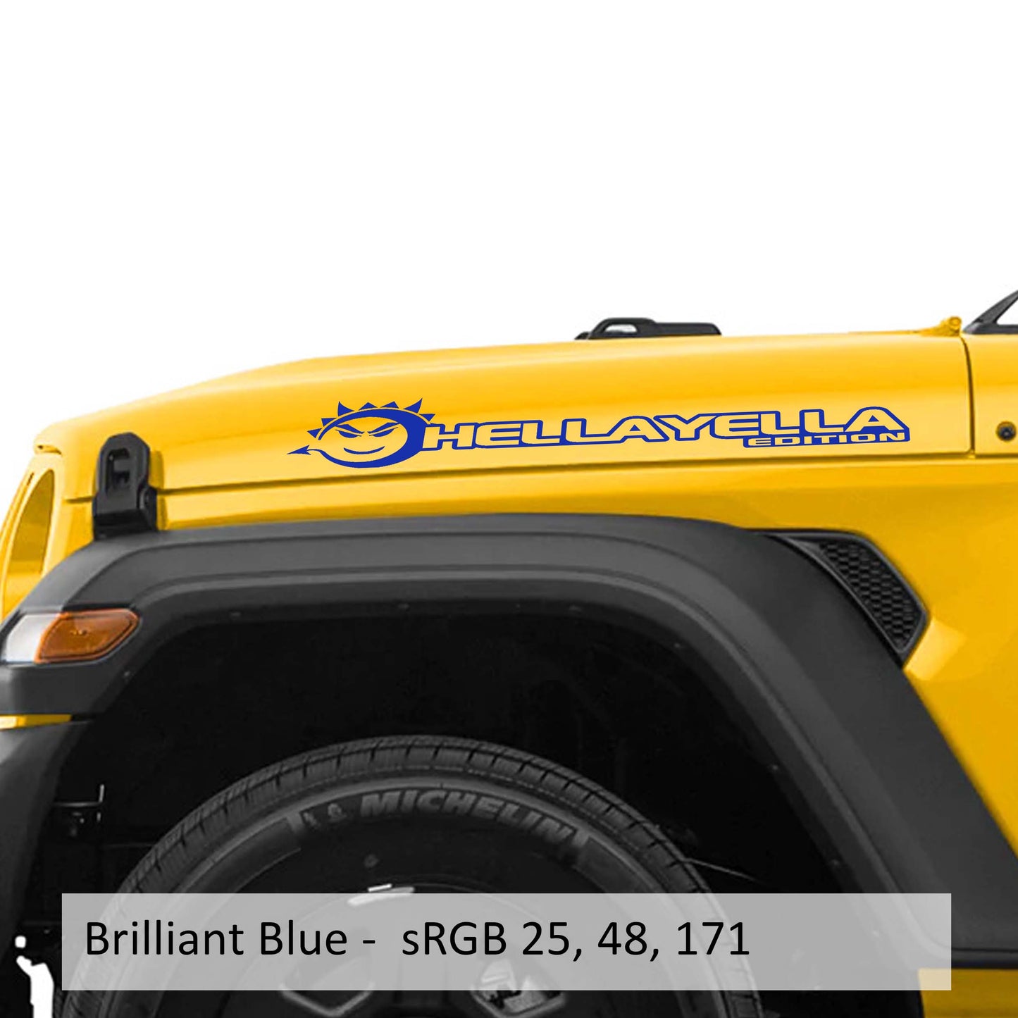 Hella Yella Edition Side Hood Decal Set (Pair)