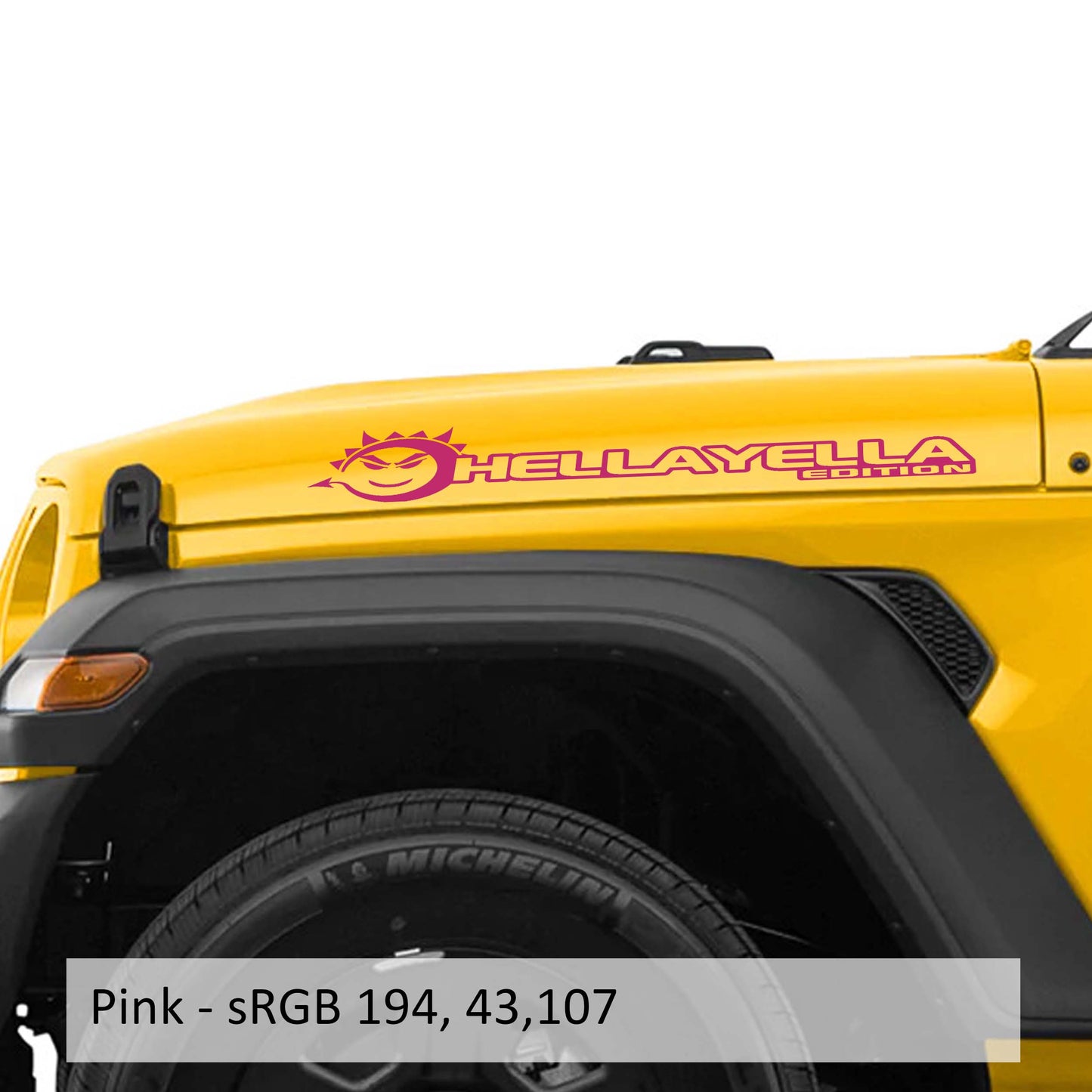 Hella Yella Edition Side Hood Decal Set (Pair)