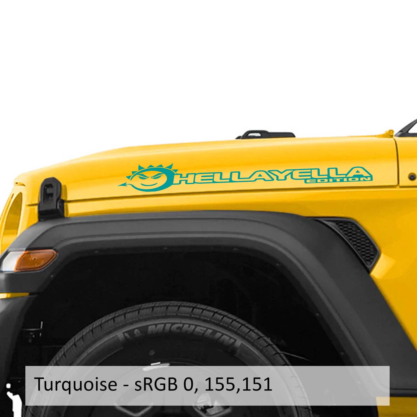 Hella Yella Edition Side Hood Decal Set (Pair)