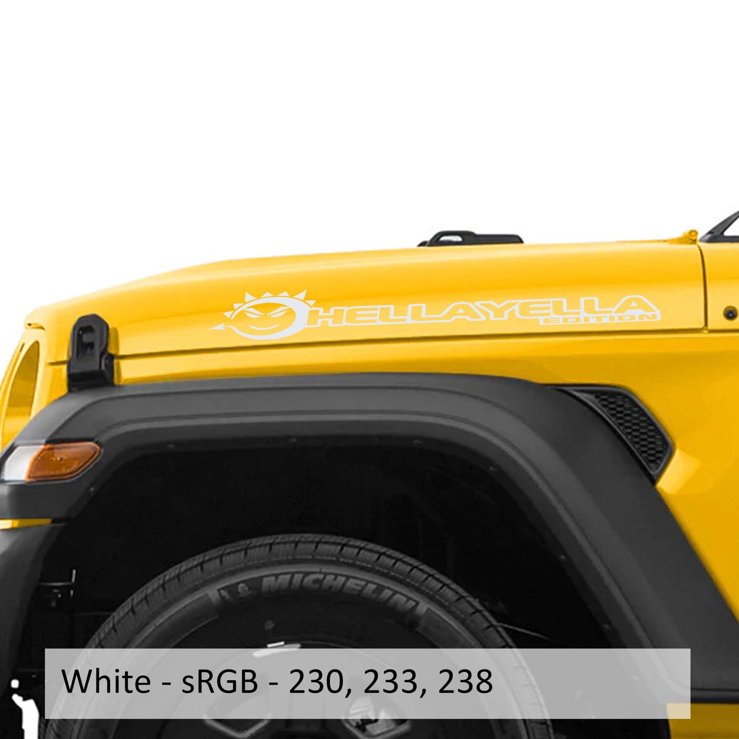 Hella Yella Edition Side Hood Decal Set (Pair)