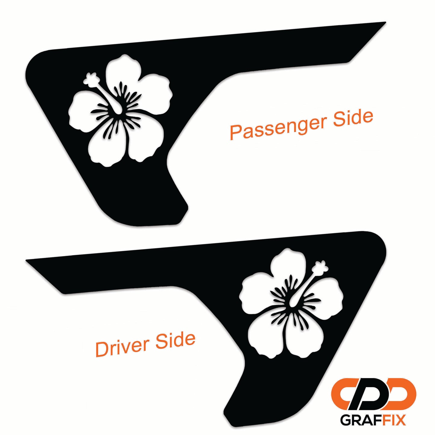 Hawaiian Hibiscus Flower Fender Vent Vinyl Transfer Decal - Fits Jeep Wrangler JL/Jeep Gladiator JT 2018+