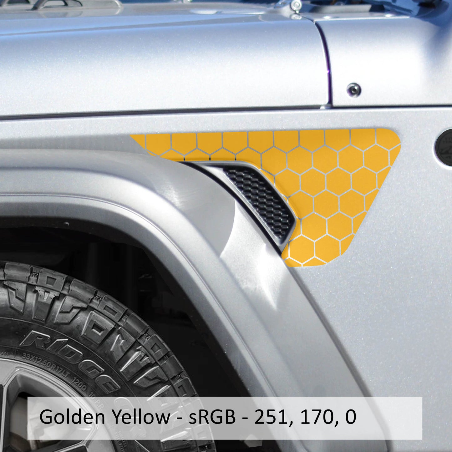 Honeycomb Hex Mesh Fender Vent Vinyl Decal - Fits Jeep Wrangler JL/Jeep Gladiator JT 2018+