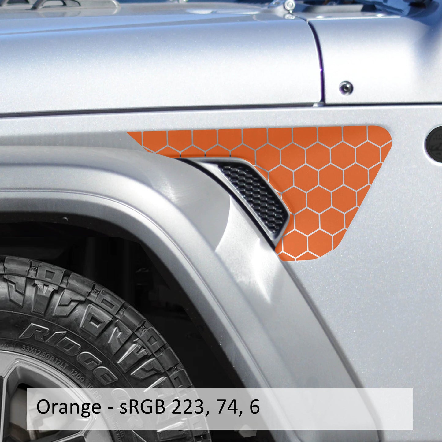 Honeycomb Hex Mesh Fender Vent Vinyl Decal - Fits Jeep Wrangler JL/Jeep Gladiator JT 2018+