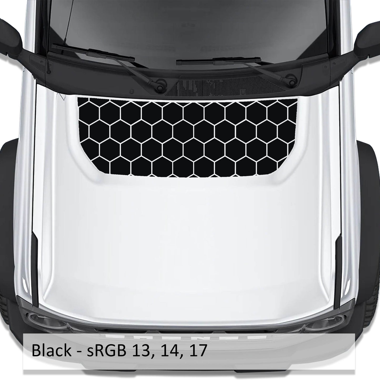 Honeycomb Hex Mesh  Blackout Hood Vinyl Decal Fits Ford Bronco 2021+