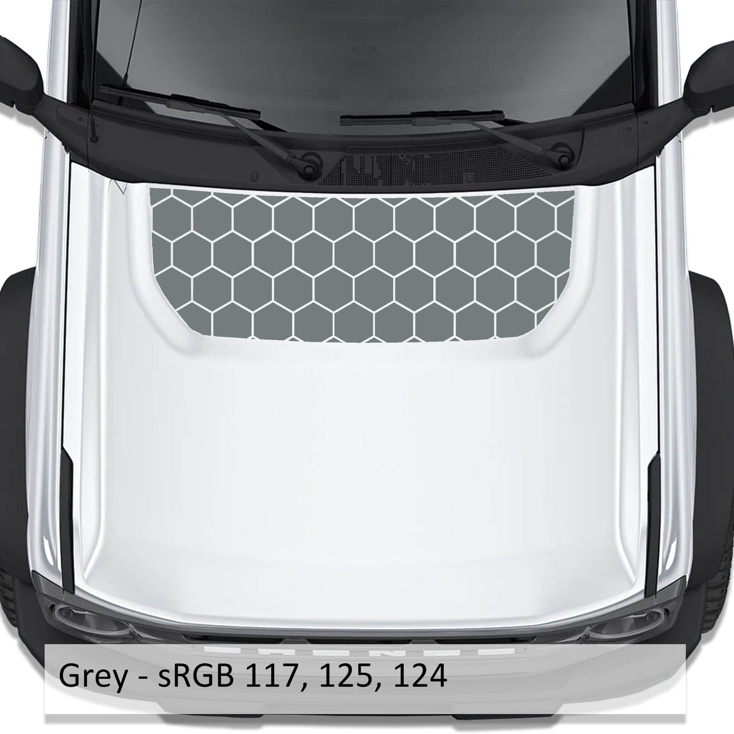Honeycomb Hex Mesh  Blackout Hood Vinyl Decal Fits Ford Bronco 2021+