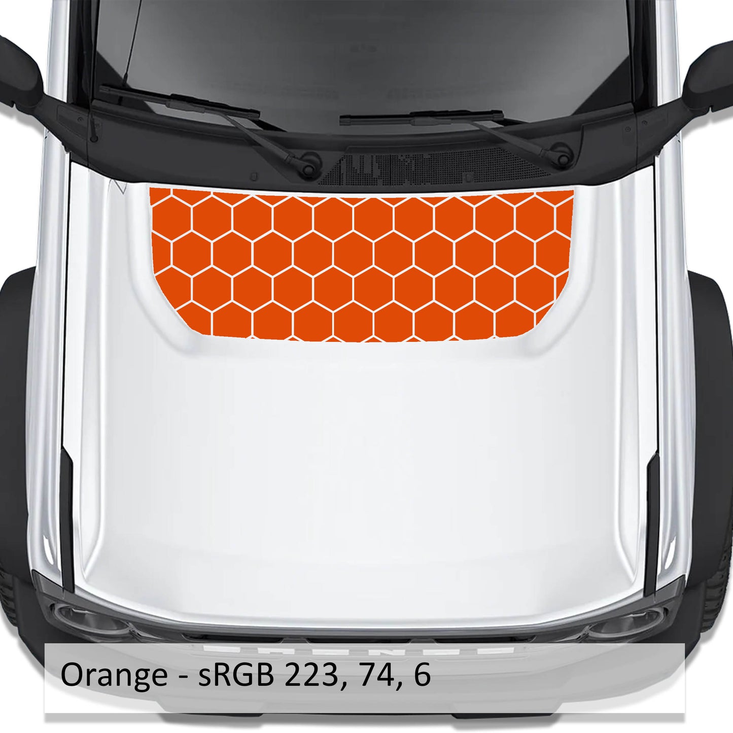 Honeycomb Hex Mesh  Blackout Hood Vinyl Decal Fits Ford Bronco 2021+