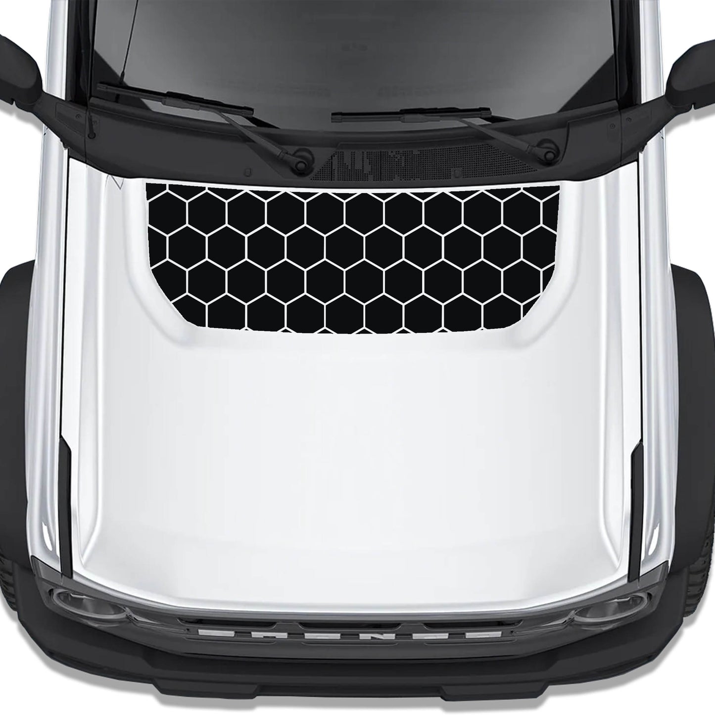 Honeycomb Hex Mesh  Blackout Hood Vinyl Decal Fits Ford Bronco 2021+