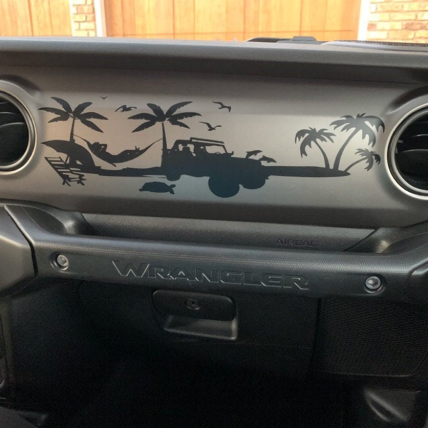 JL/JT Dashboard Beach Scene Vinyl Decal  - Fits 2018+ Jeep Wrangler JL/Jeep Gladiator JT