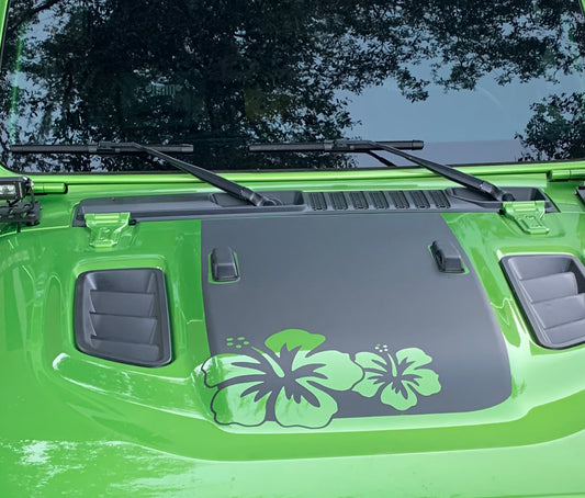 Hibiscus Flower Power-Dome Blackout Hood Decal - 2018+ Rubicon Hoods