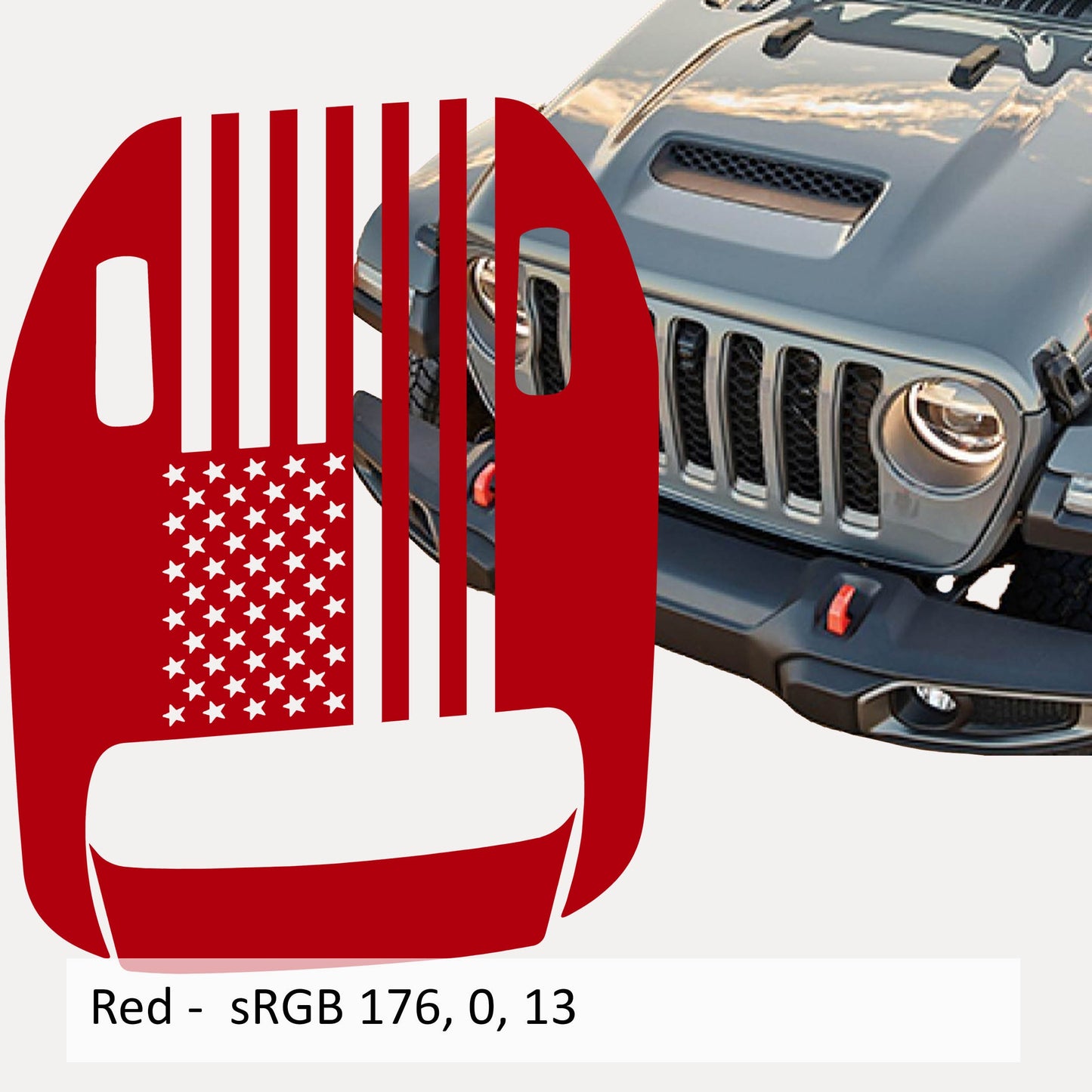 American Flag Clawed Foot Hood Vinyl Hood Decal Set