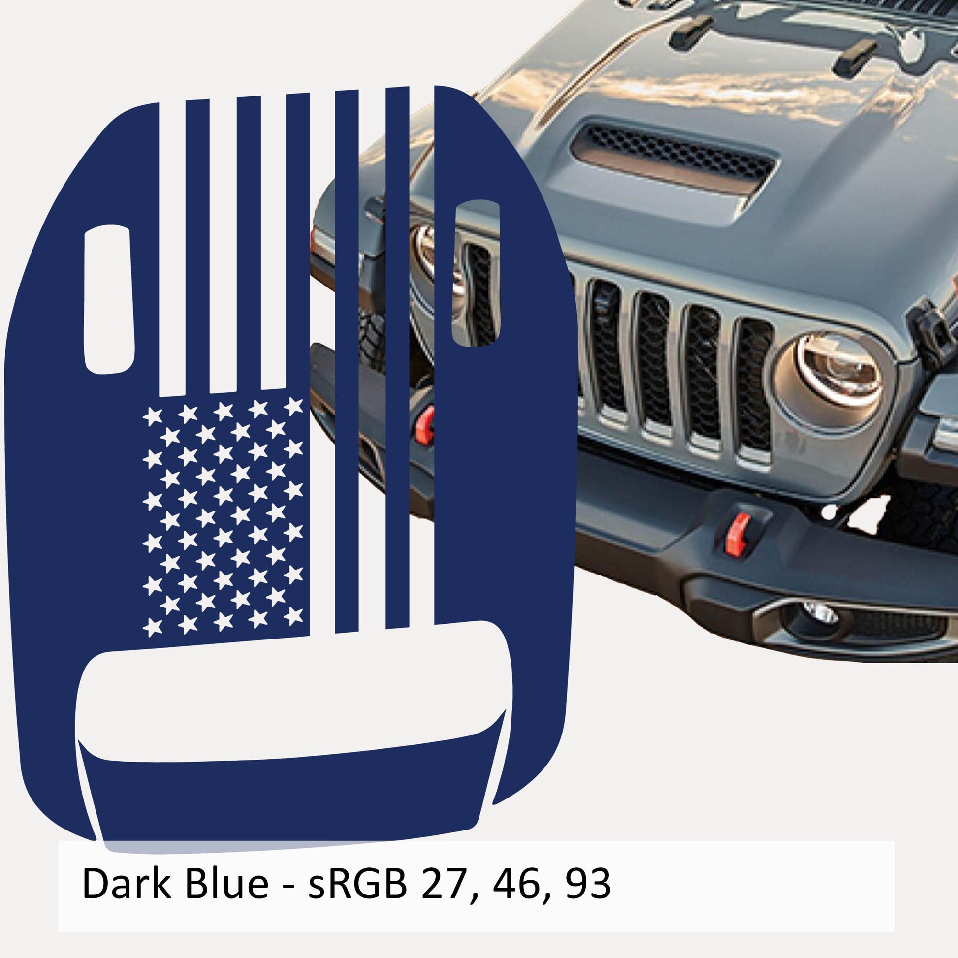 American Flag Clawed Foot Hood Vinyl Hood Decal Set