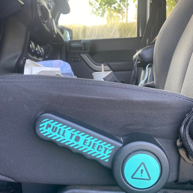 Pull to Eject Decal Kit Driver and Passenger Side Graphics Fits 2007-2018 Jeep Wrangler JK JKU Durable Custom Design