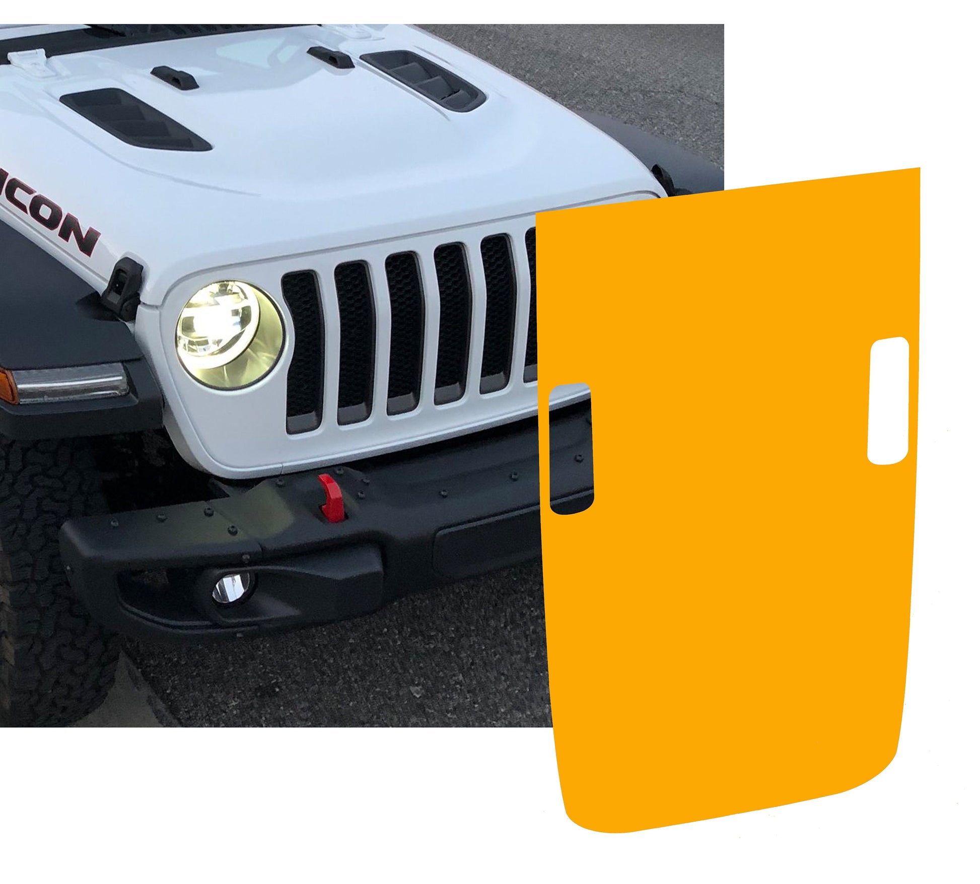 Power-Dome Blackout Vinyl Hood Transfer Decal For Jeep Wrangler JL and Gladiator JT Rubicon 2018 and Newer Custom Off-Road Design