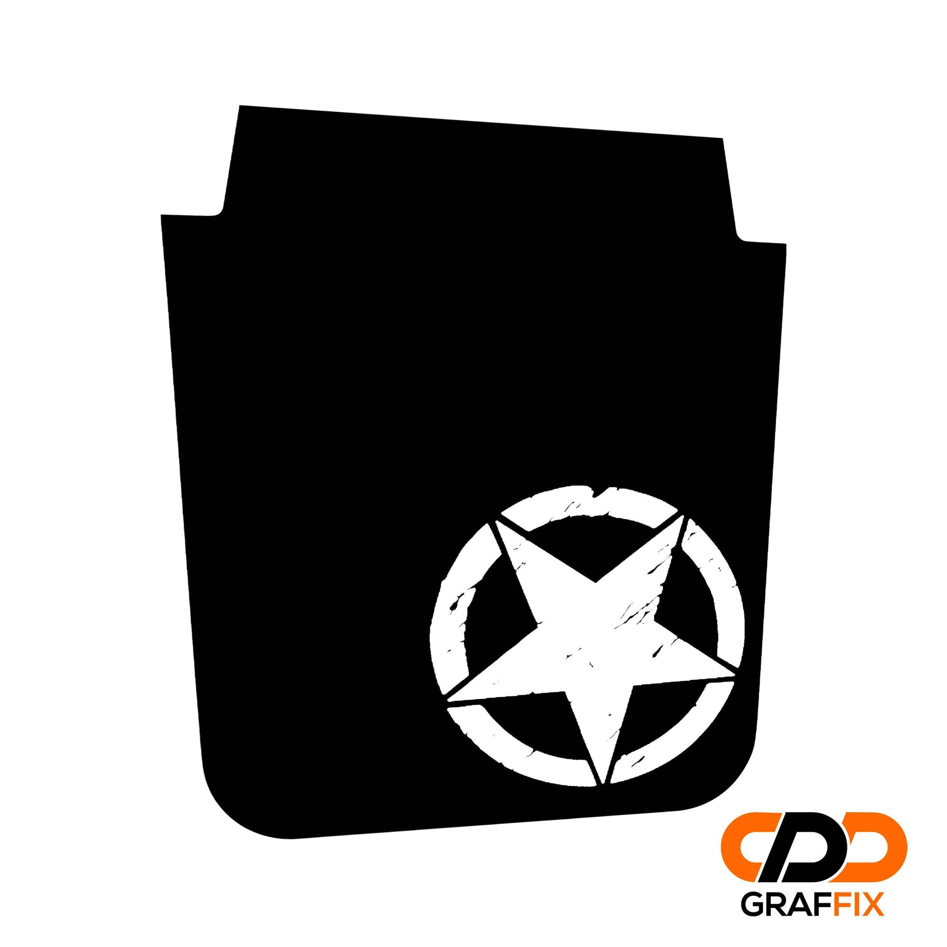 Distressed Alpha Romeo Military Star Blackout Hood Vinyl Decal Graphic V2 - Fits 2007-2017 Jeep Wrangler JK/JKU Models