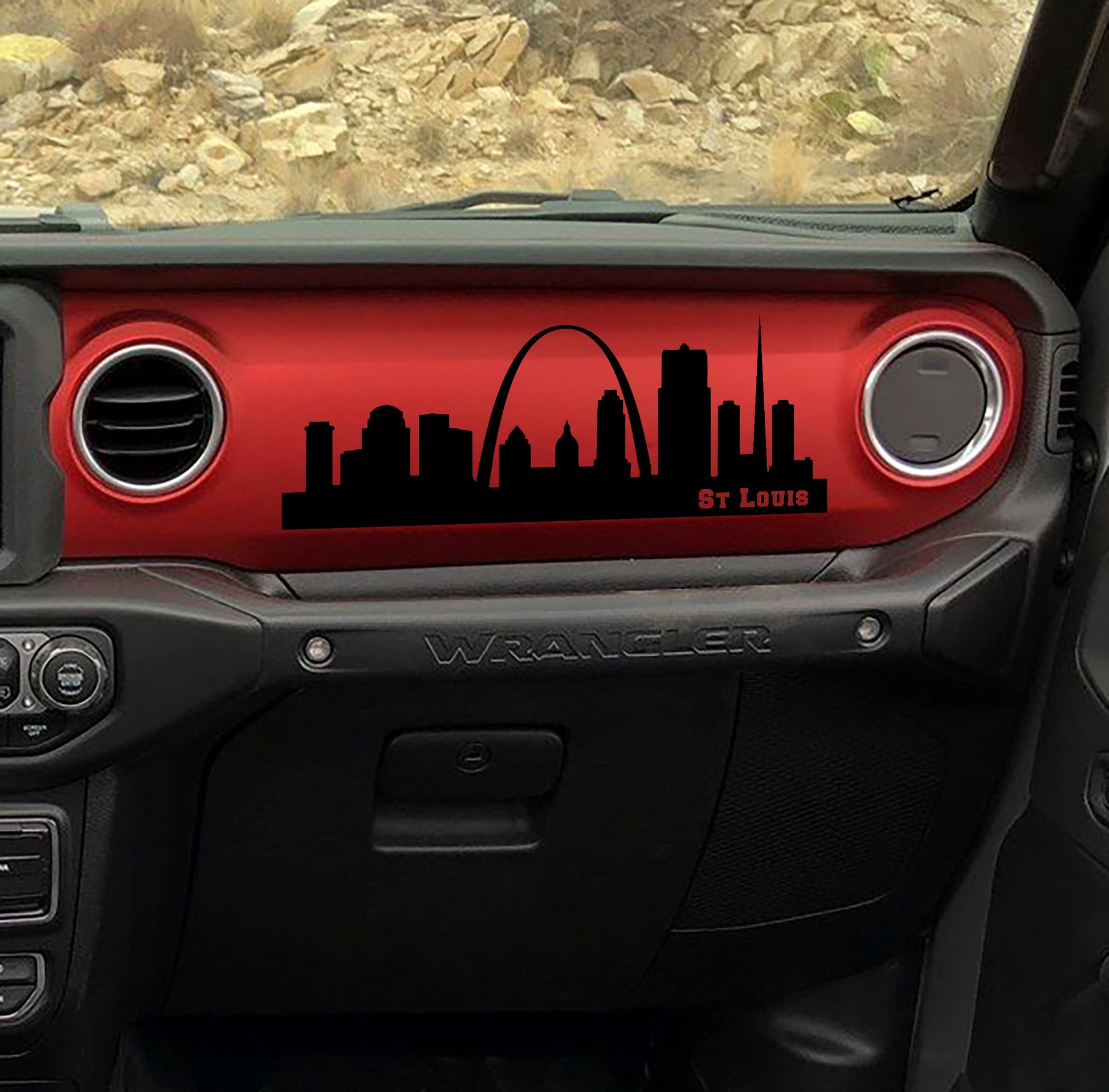 City Skyline Silhouette Dashboard Vinyl Decal - Fits 2018+ Jeep Wrangler JL/Jeep Gladiator JT