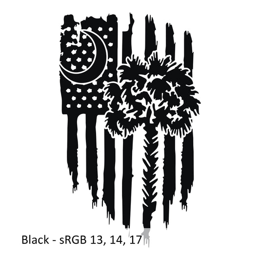 South Carolina American Flag Vinyl Decal Sticker