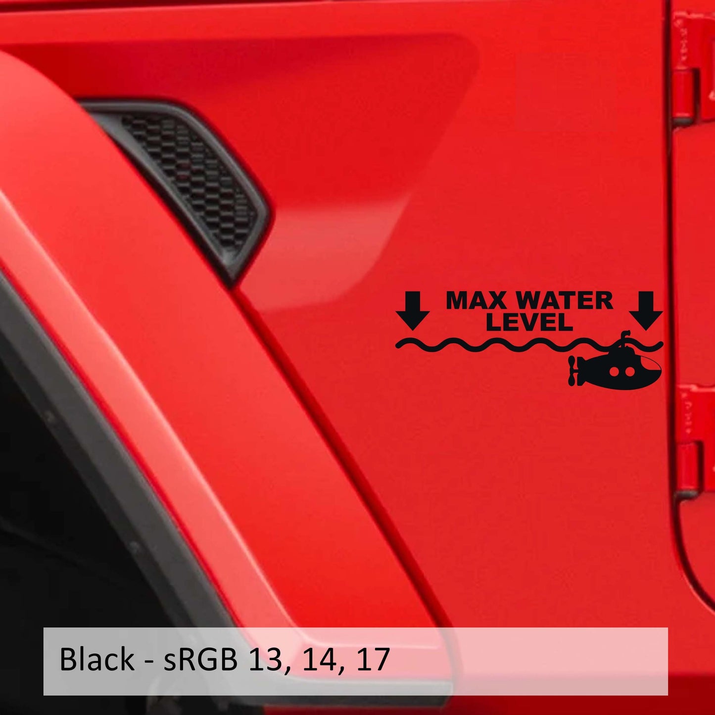Max Maximum Water Level Submarine Vinyl Decal Set (Pair)