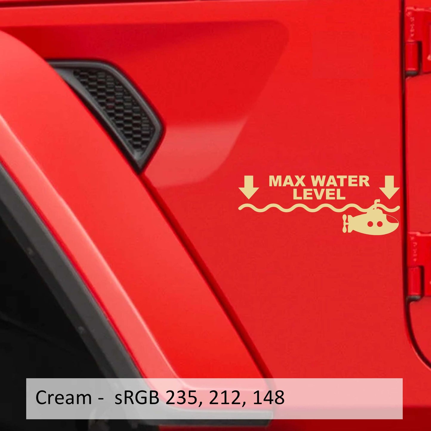Max Maximum Water Level Submarine Vinyl Decal Set (Pair)