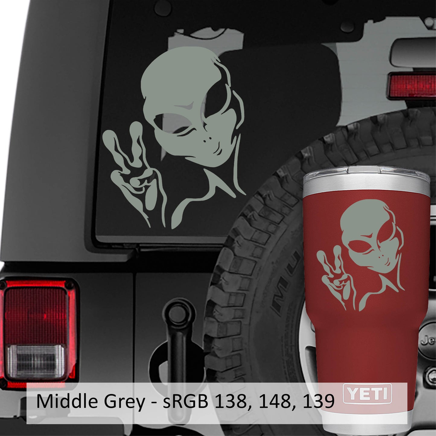 Alien We Come In Peace Vinyl Decal