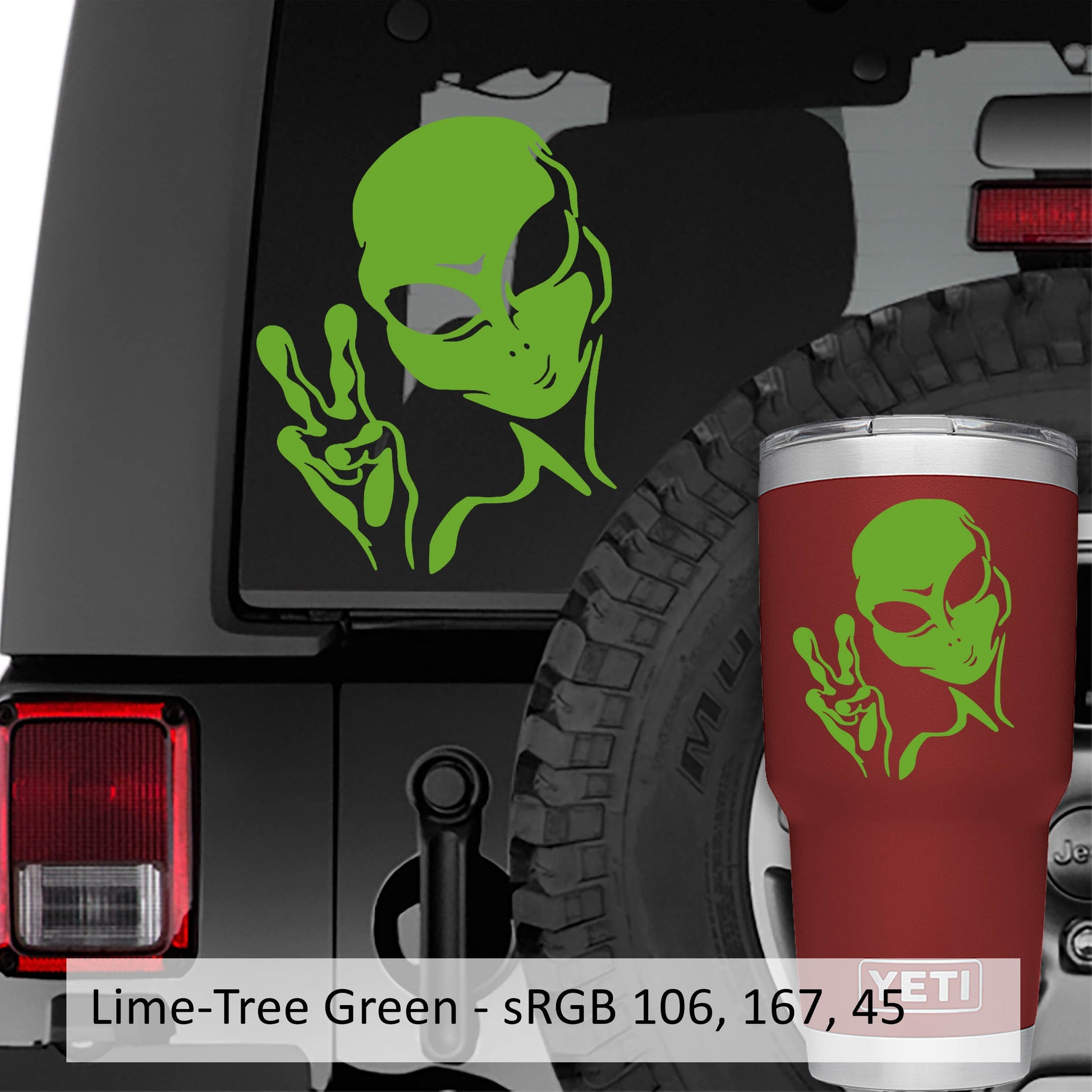Alien We Come In Peace Vinyl Decal