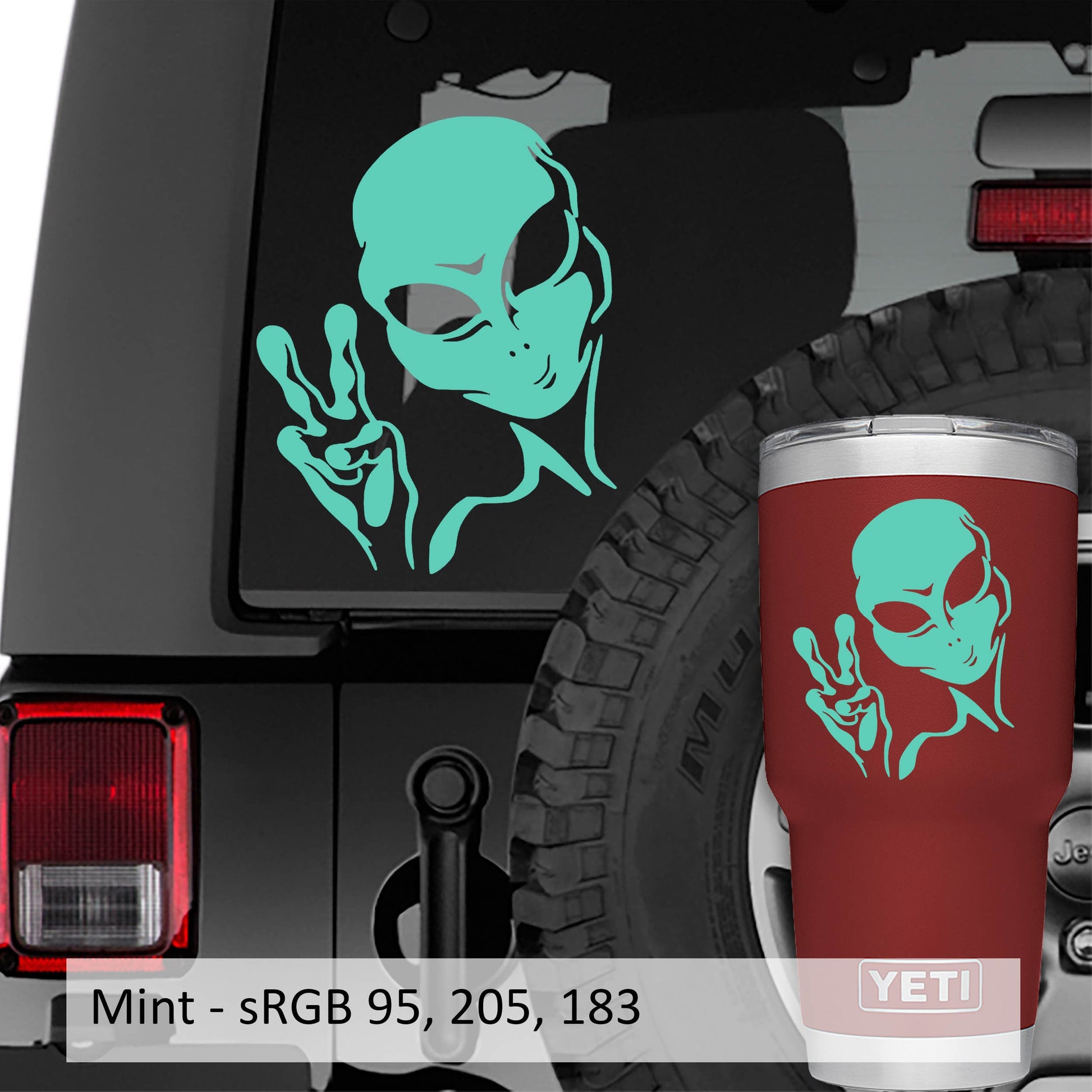 Alien We Come In Peace Vinyl Decal