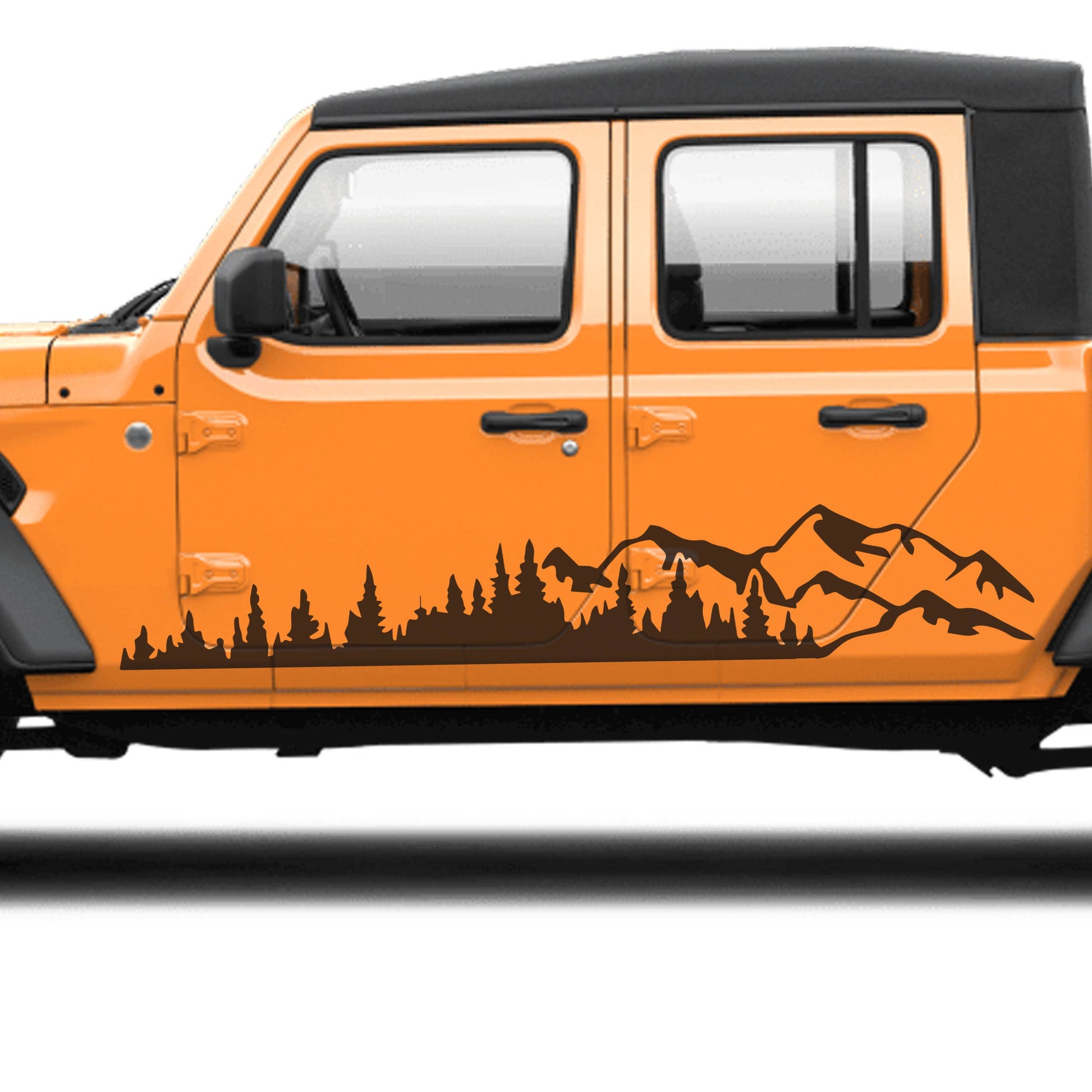JT Mountain Forest Pickup Lower Rocker Vinyl Decal - Fits 2020+ Jeep Gladiator JT Truck