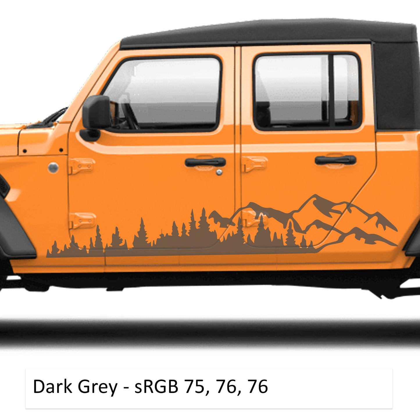 JT Mountain Forest Pickup Lower Rocker Vinyl Decal - Fits 2020+ Jeep Gladiator JT Truck